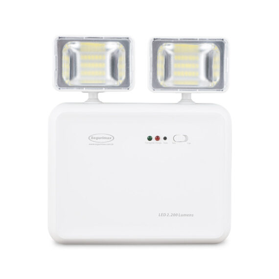 Iluminação de Emergência LED 2200 Lumens 2 Faróis